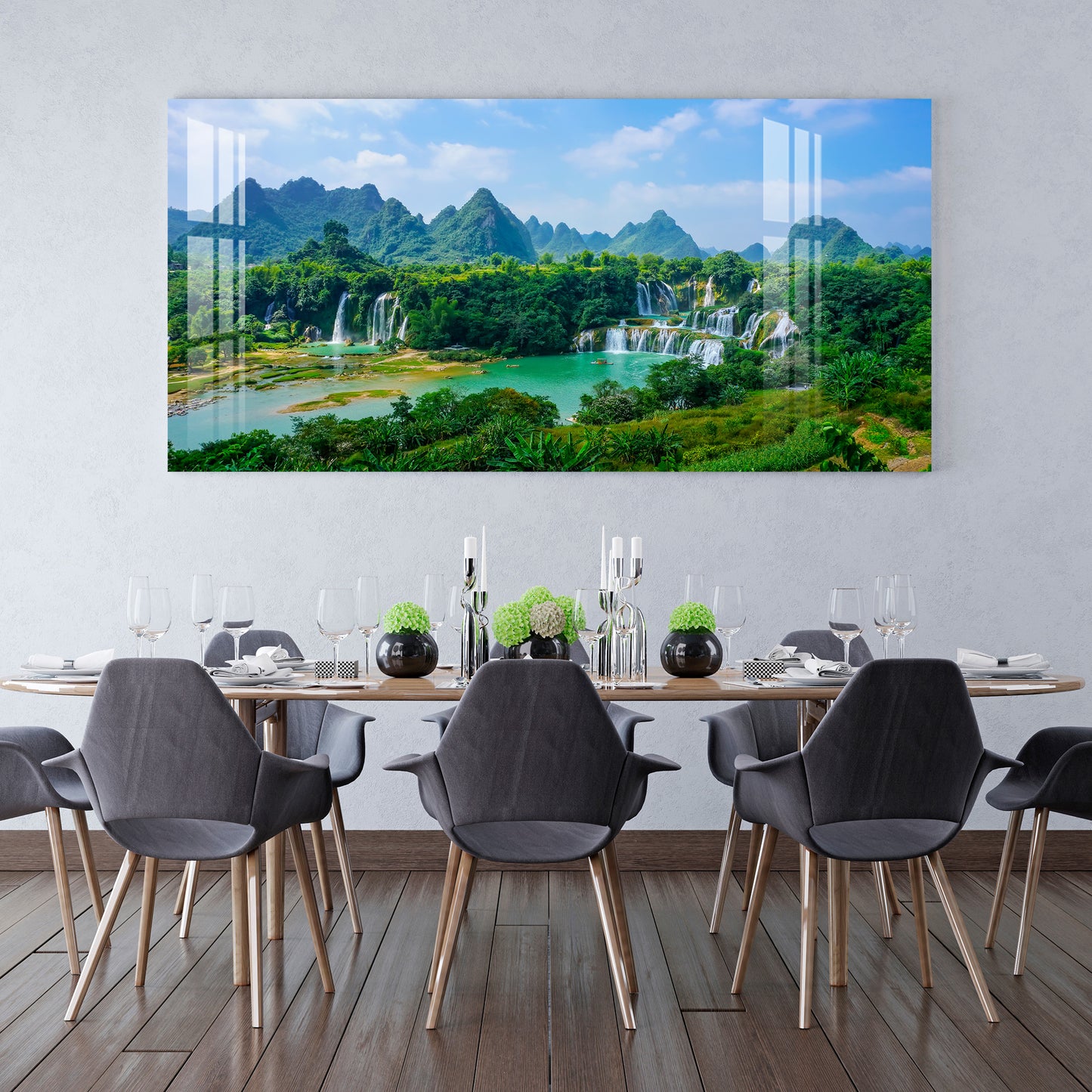 Scenery with more of green trees Acrylic Wall Art