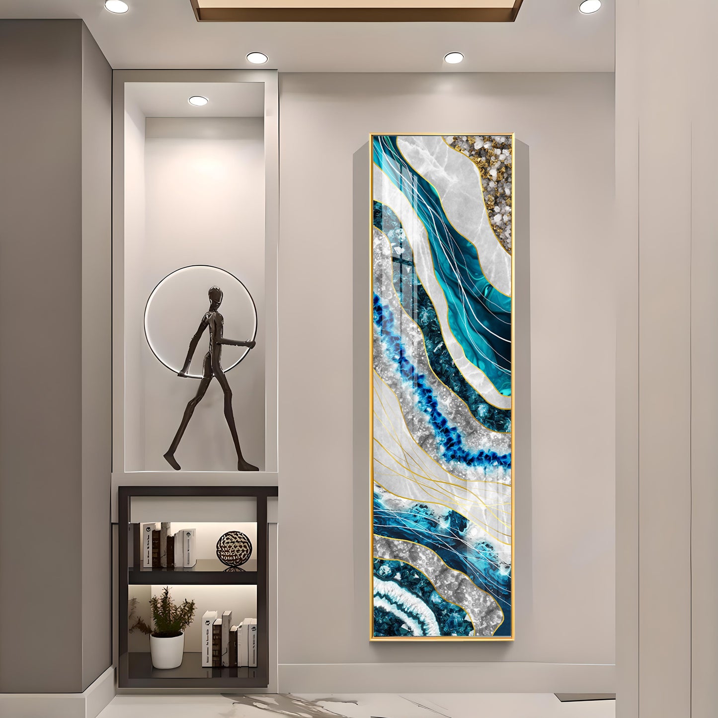 Modern Waves Premium Acrylic Vertical Wall Art