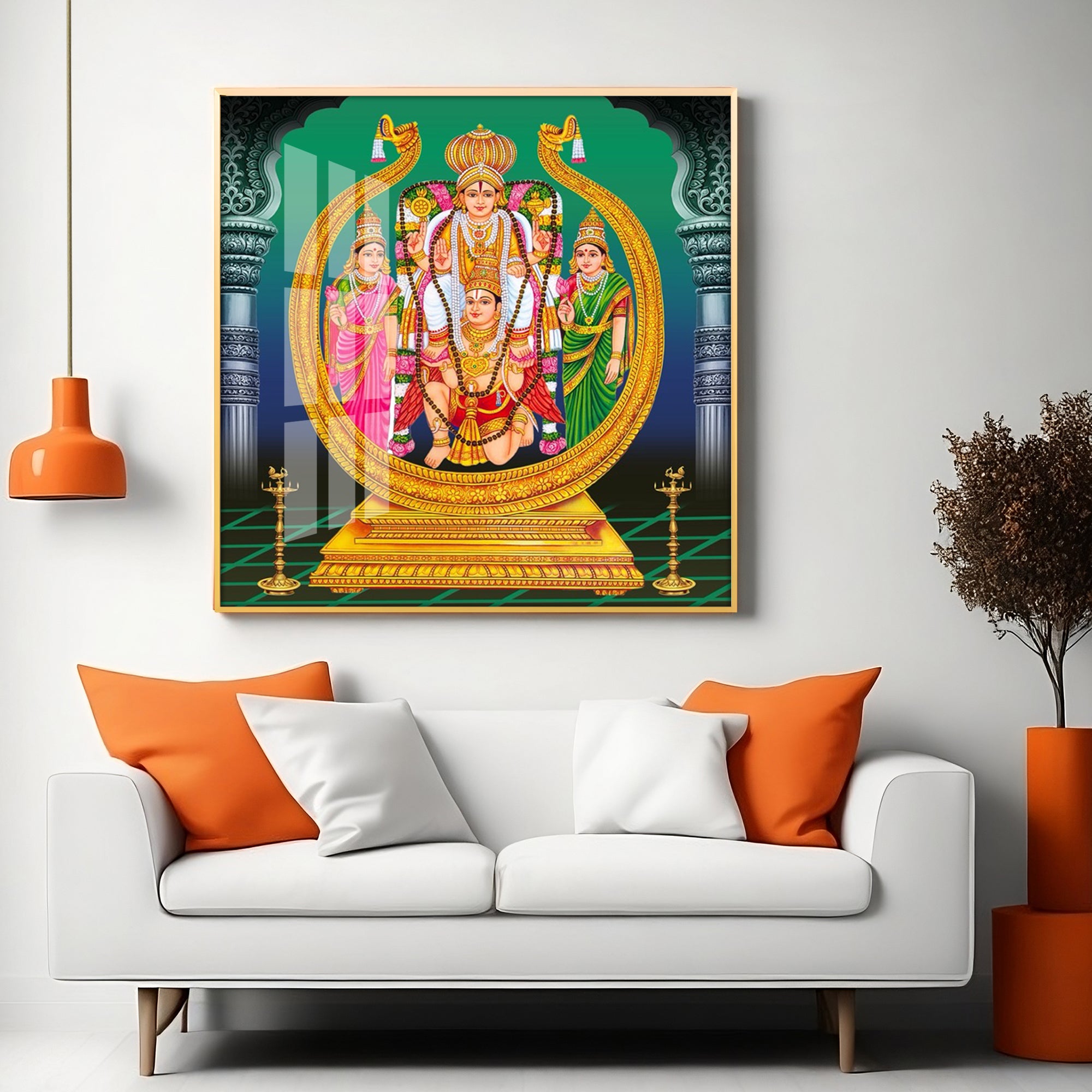 Lord Murugan Premium Acrylic Square Wall Art