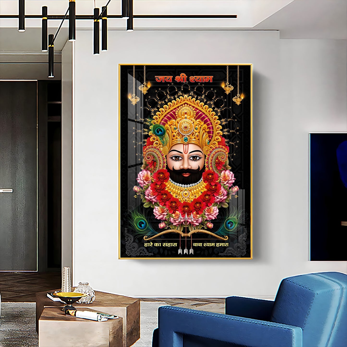 Khatu Shyam Baba Premium Acrylic Vertical Wall Art