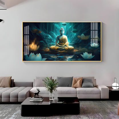 Buddha's Radiant Harmony Premium Acrylic Horizontal Wall Art