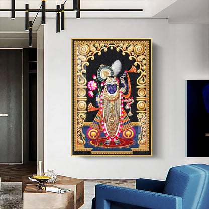 Celestial Krishna Premium Acrylic Vertical Wall Art