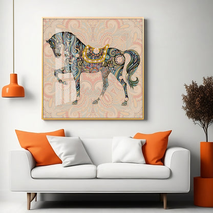 Traditional Horse Premium Acrylic Square Wall Art