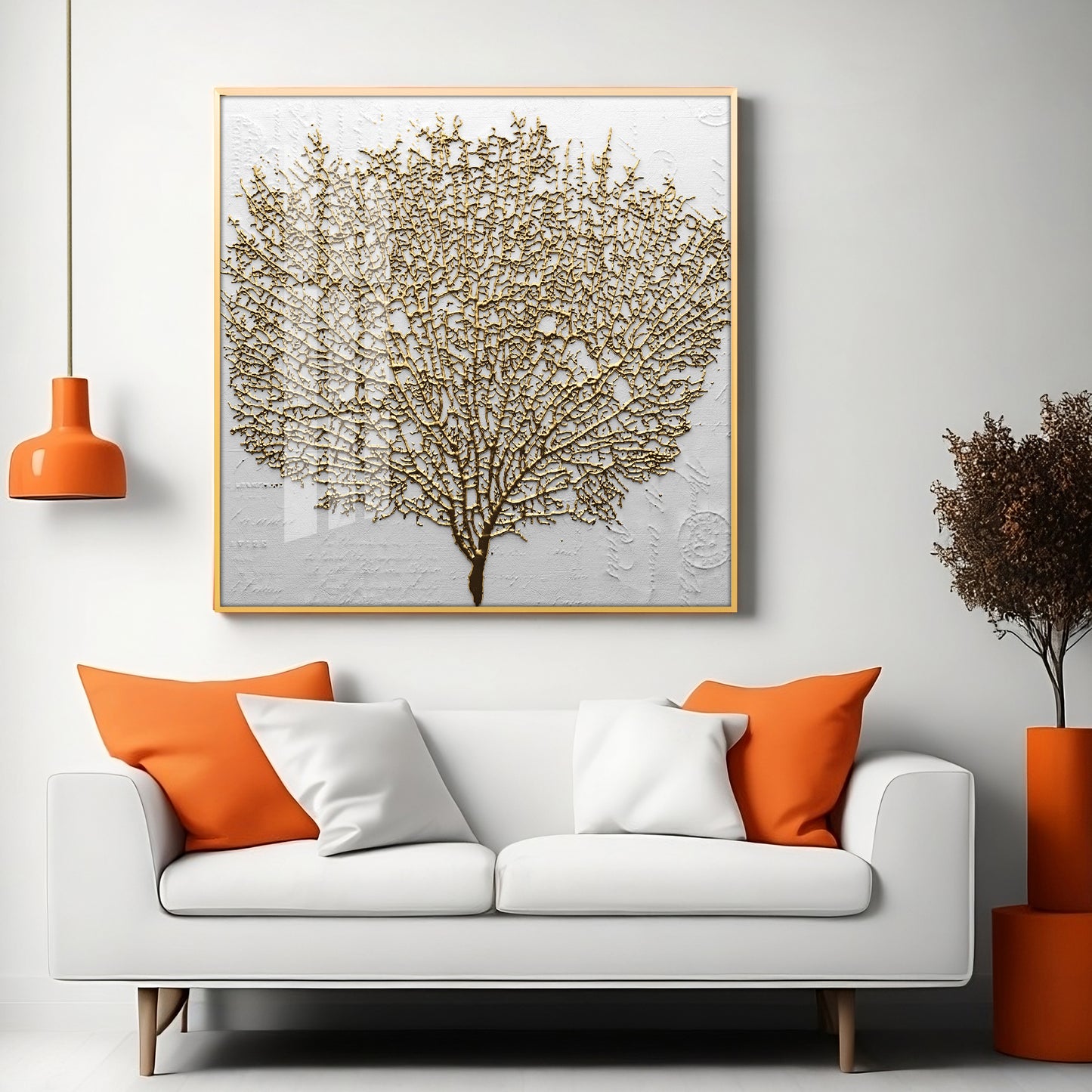 Golden Tree Premium Acrylic Square Wall Art