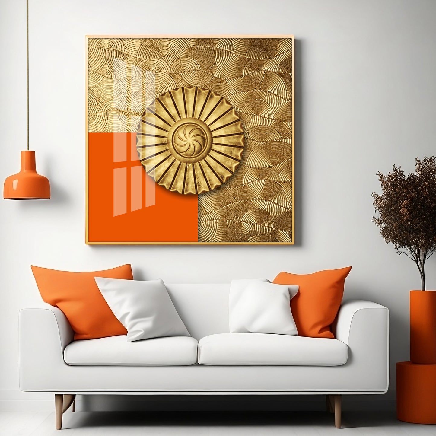 Luxury Golden Mandala Premium Acrylic Square Wall Art