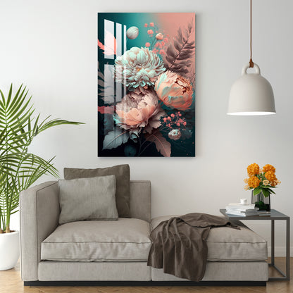 Peony Flowers Acrylic Wall Art