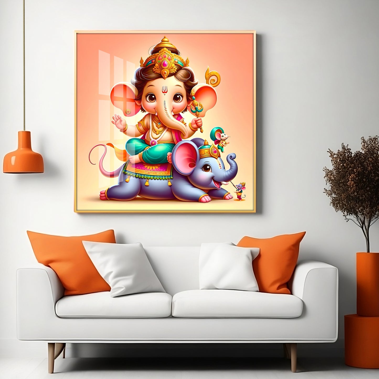 Shree Lambodar Premium Acrylic Square Wall Art