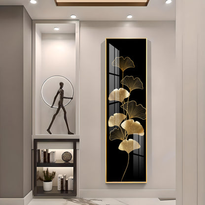 Ginkgo Leaf Design Premium Acrylic Vertical Wall Art