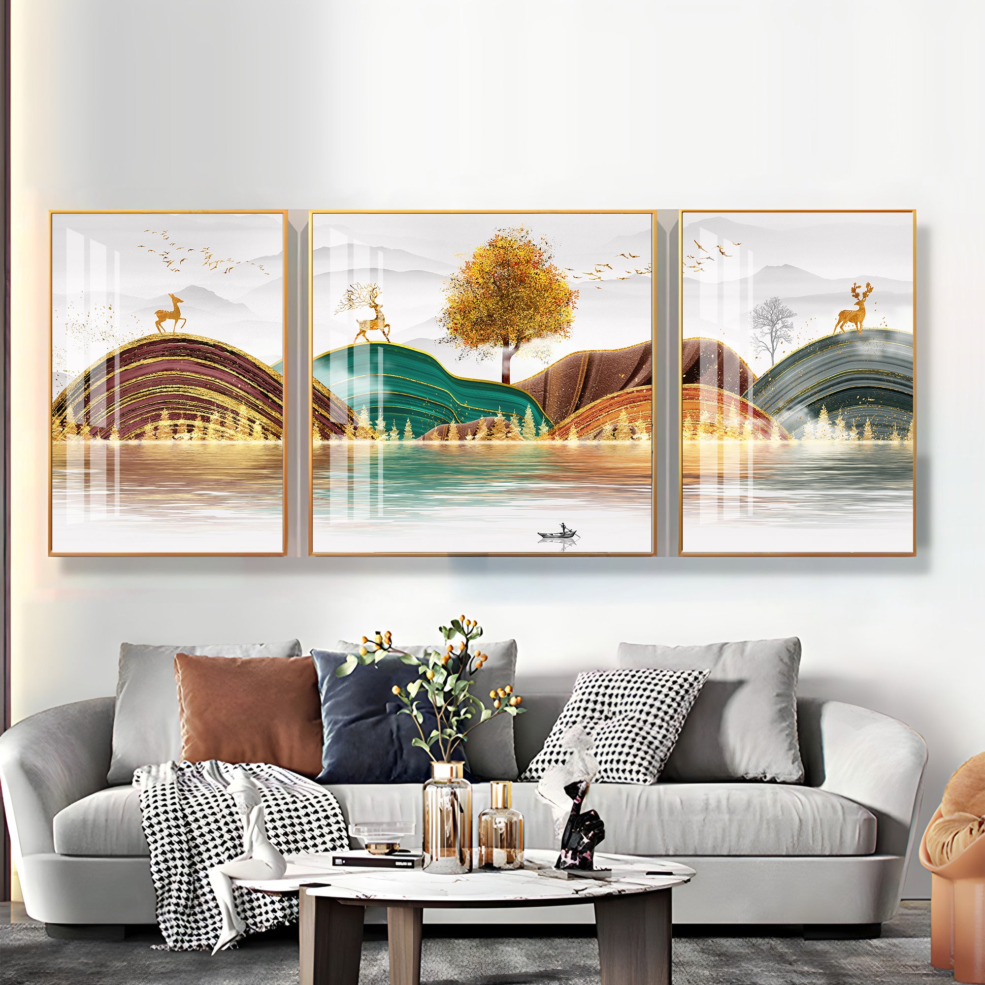 Mountain Ranges Premium Acrylic Wall Art (Set of 3)