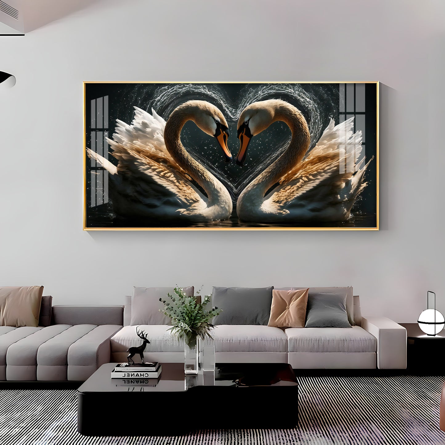 Swan On The Lake Premium Acrylic Horizontal Wall Art