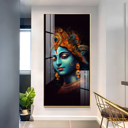 Lord Shree Krishna Premium Acrylic Vertical Wall Art