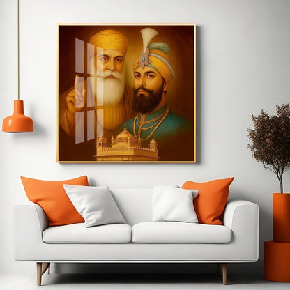 Waheguru ji Guru Nanak Dev ji Premium Acrylic Square Wall Art