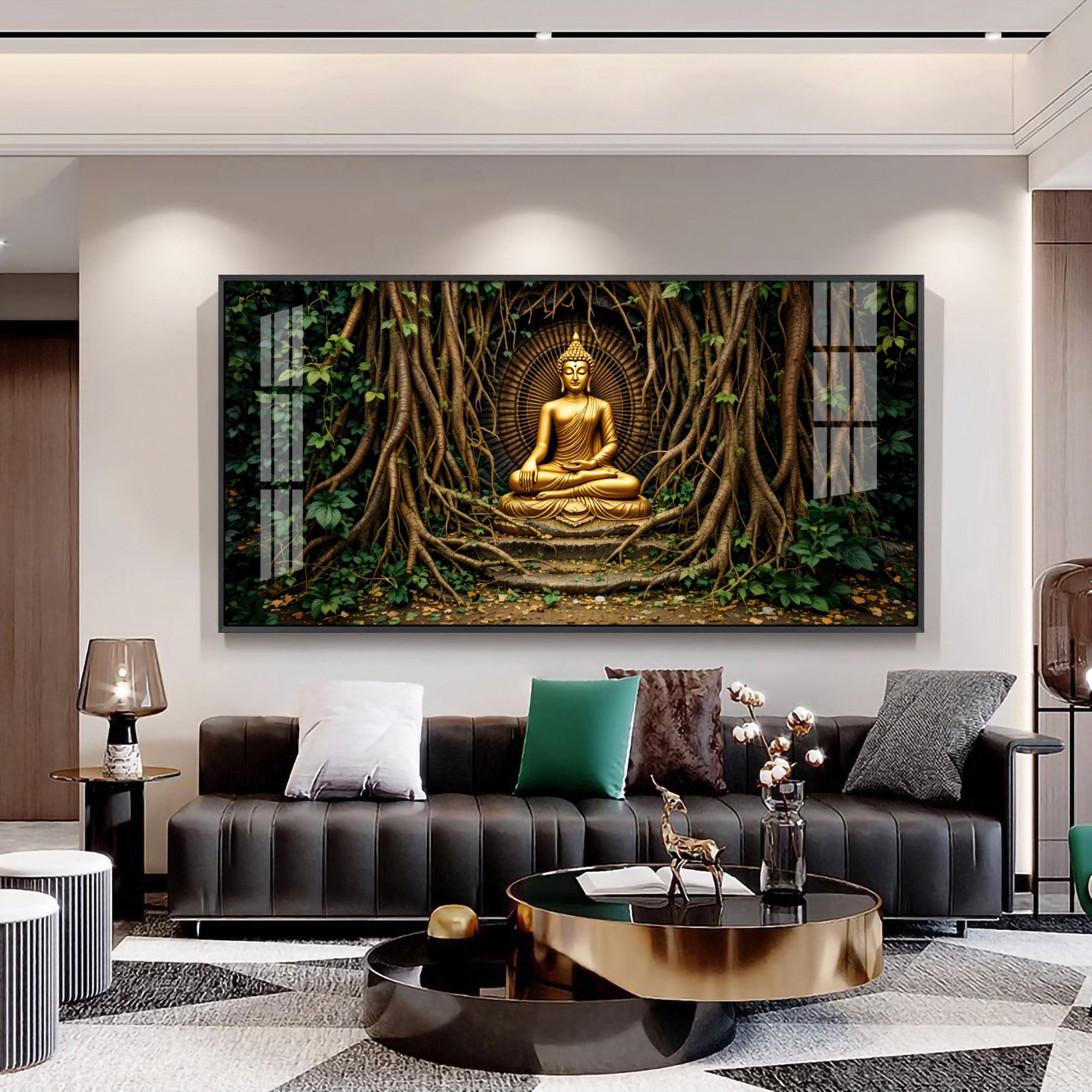 Buddha's Cosmic Refuge Premium Acrylic Horizontal Wall Art