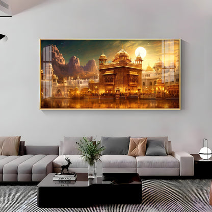 Golden Temple Premium Acrylic Horizontal Wall Art