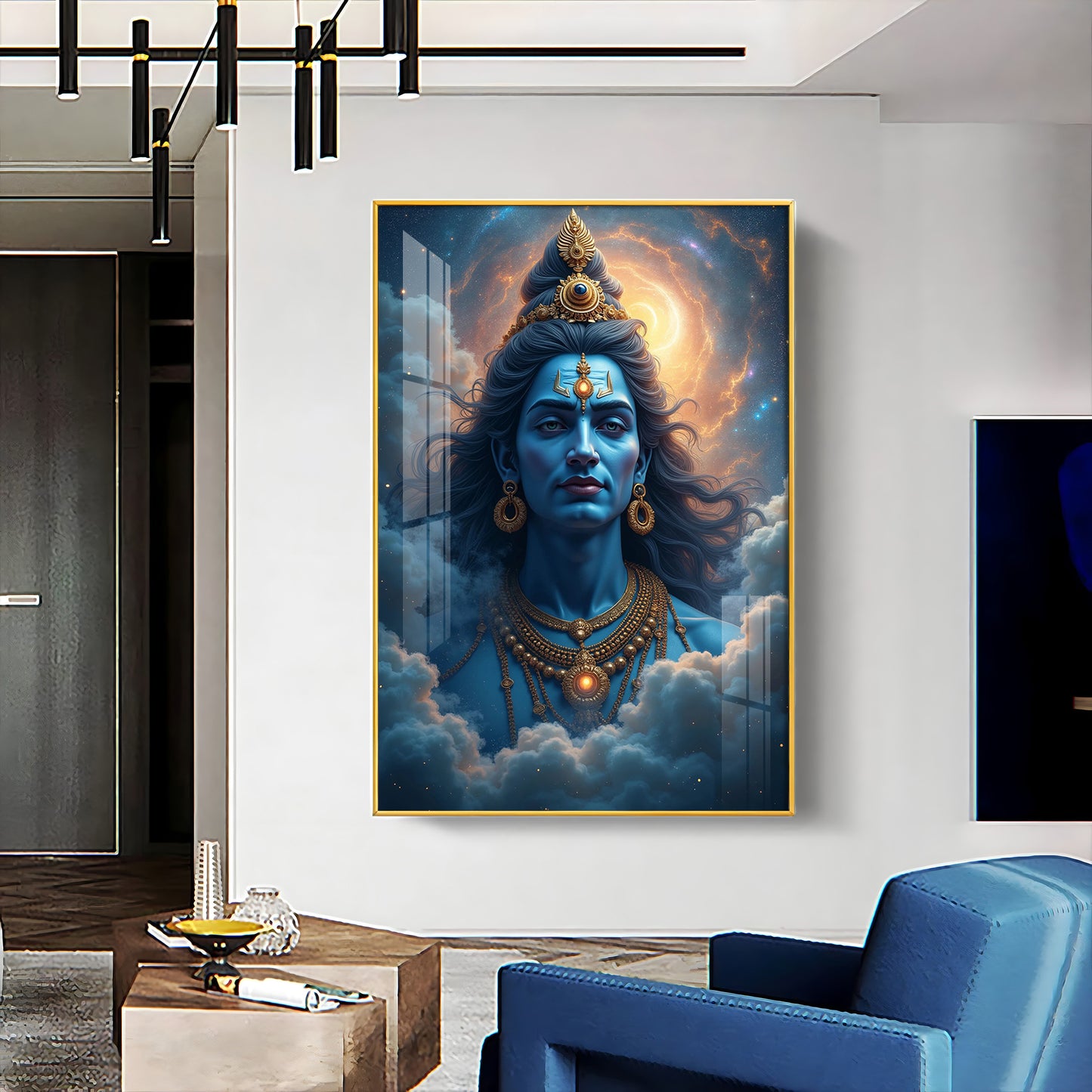 Lord Shiva Cloudscape Premium Acrylic Wall Art