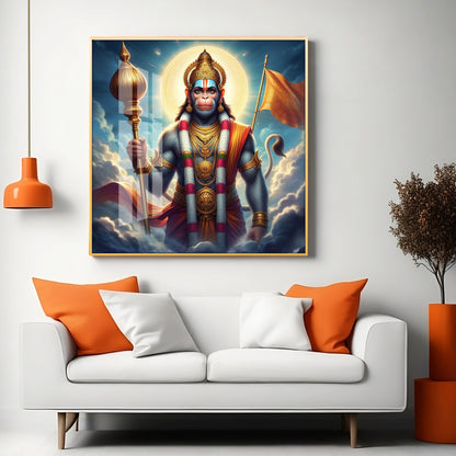 Jai Bajrang Bali Premium Acrylic Square Wall Art