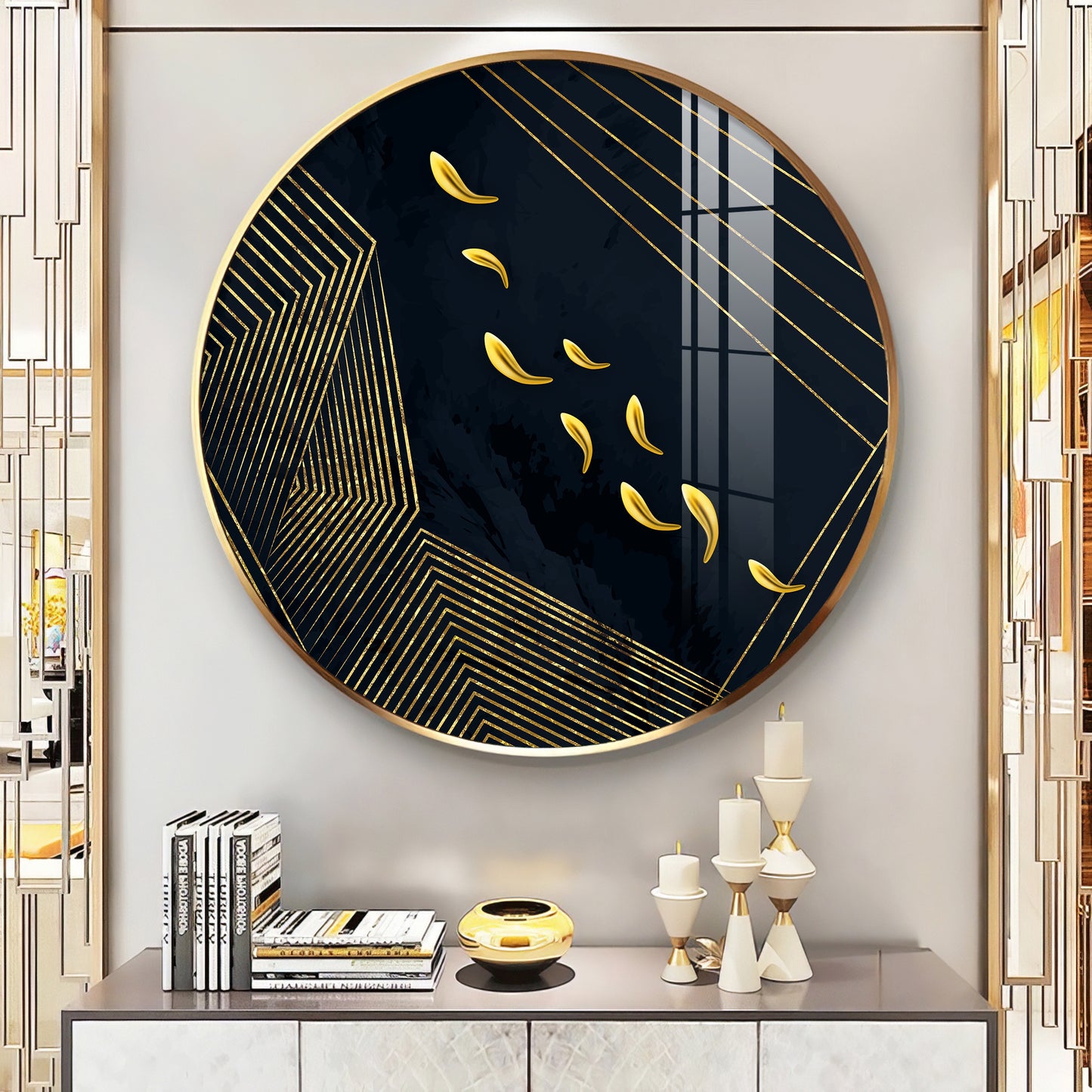 Golden Artwork Premium Acrylic Round Wall Art