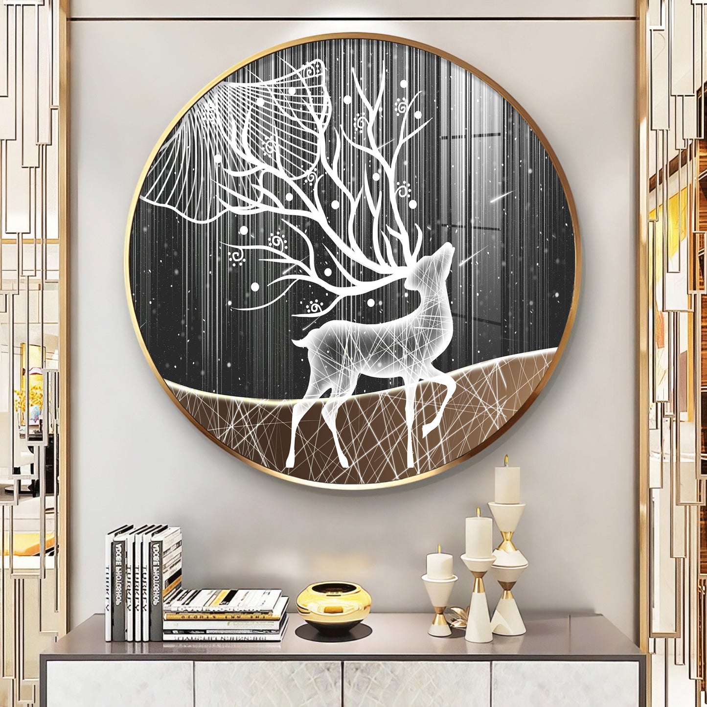 Radiance Deer Premium Acrylic Round Wall Art