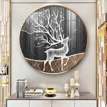 Radiance Deer Premium Acrylic Round Wall Art