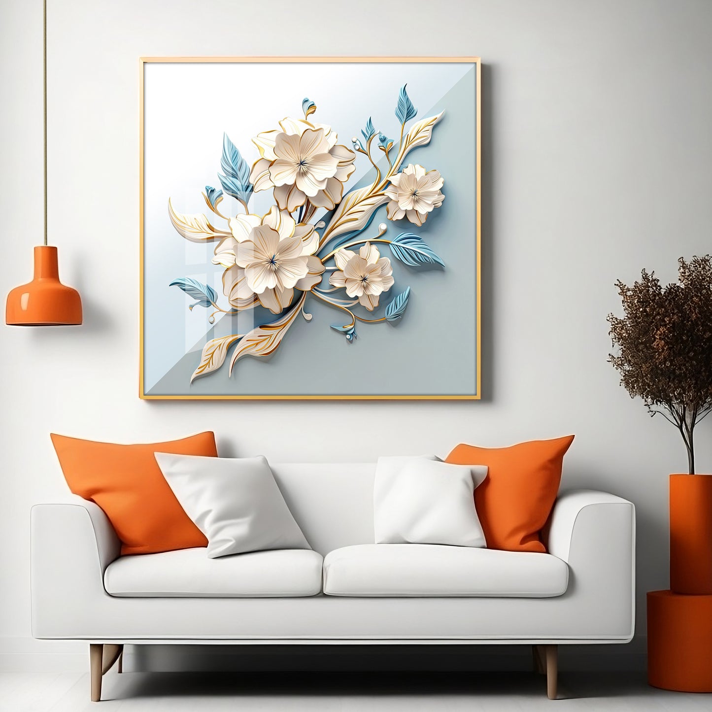 Floral Premium Acrylic Square Wall Art