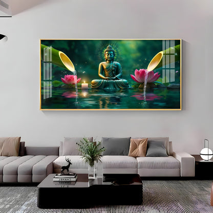 Deep Meditating Buddha Premium Acrylic Horizontal Wall Art