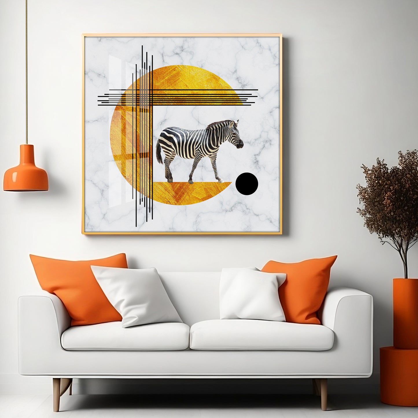 Roaming Zebra Premium Acrylic Square Wall Art