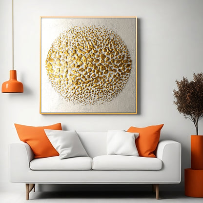 Golden Radiations Premium Acrylic Square Wall Art