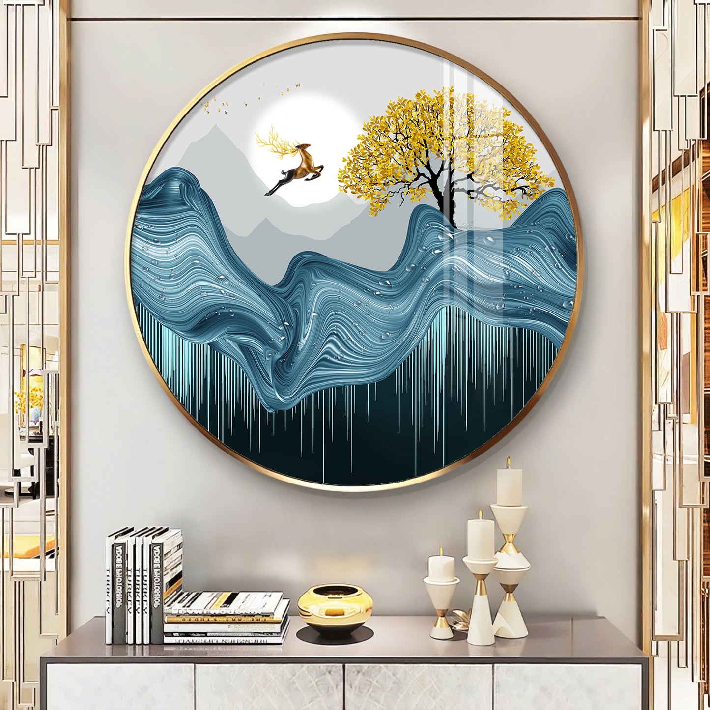 Echoes Of Nature Premium Acrylic Round Wall Art
