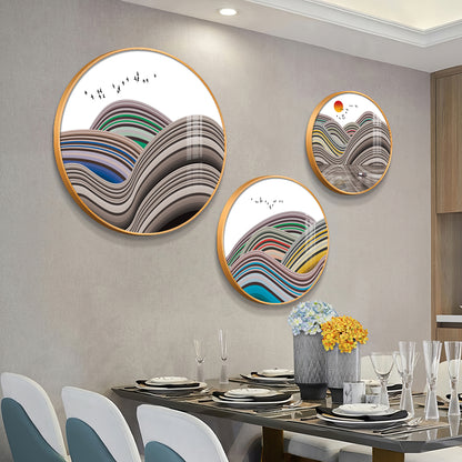 Flair Style Hills Premium Acrylic Round Wall Art (Set of 3)