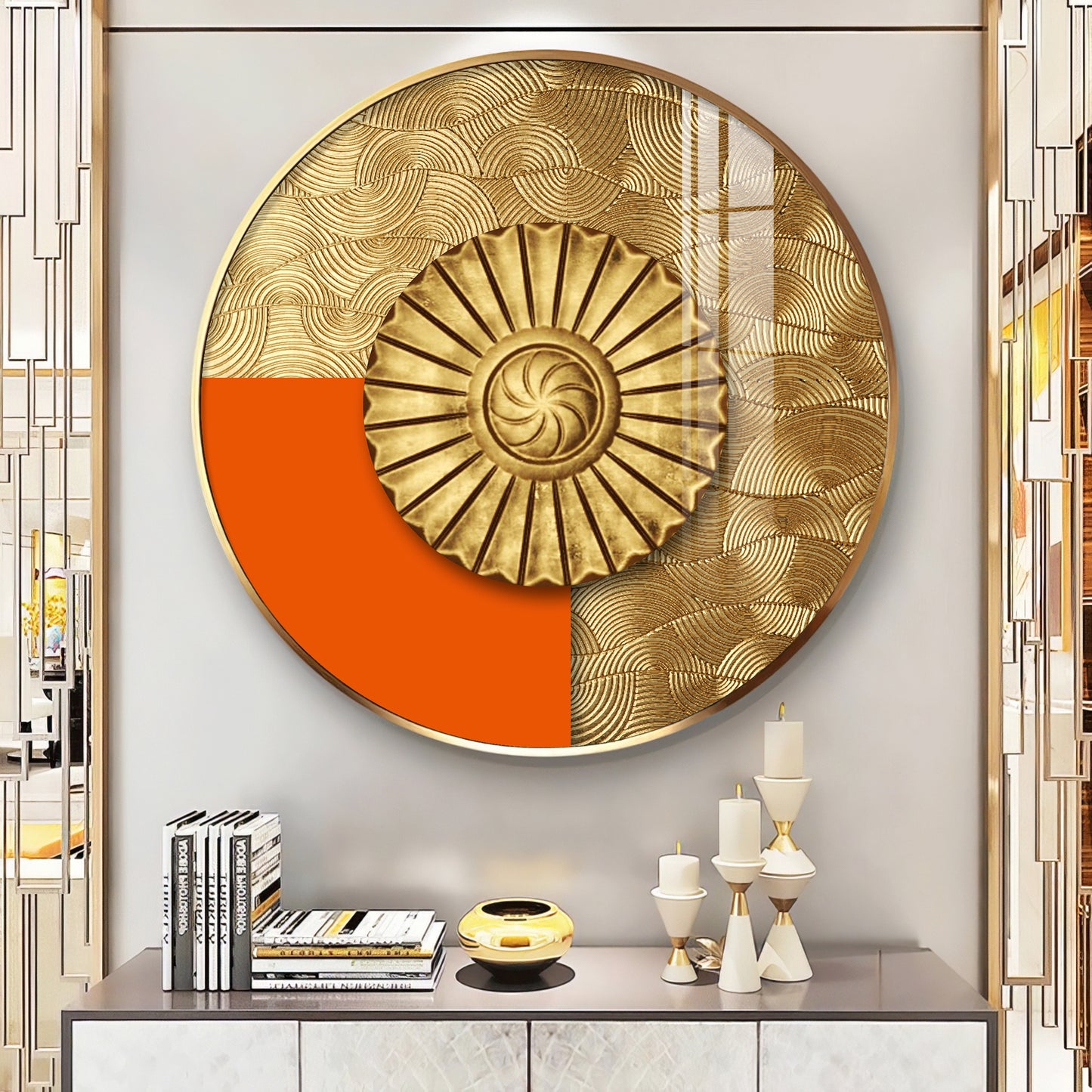 Luminous Dawn Premium Acrylic Round Wall Art