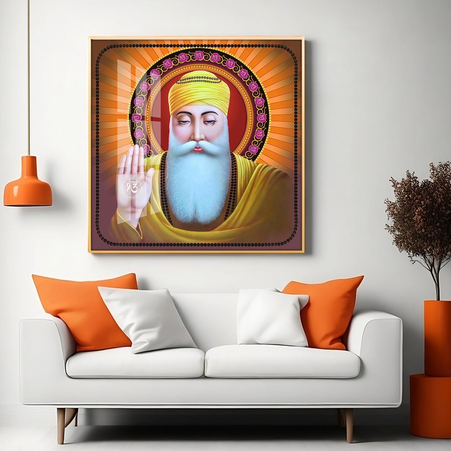 Guru Nanak Ji Premium Acrylic Square Wall Art