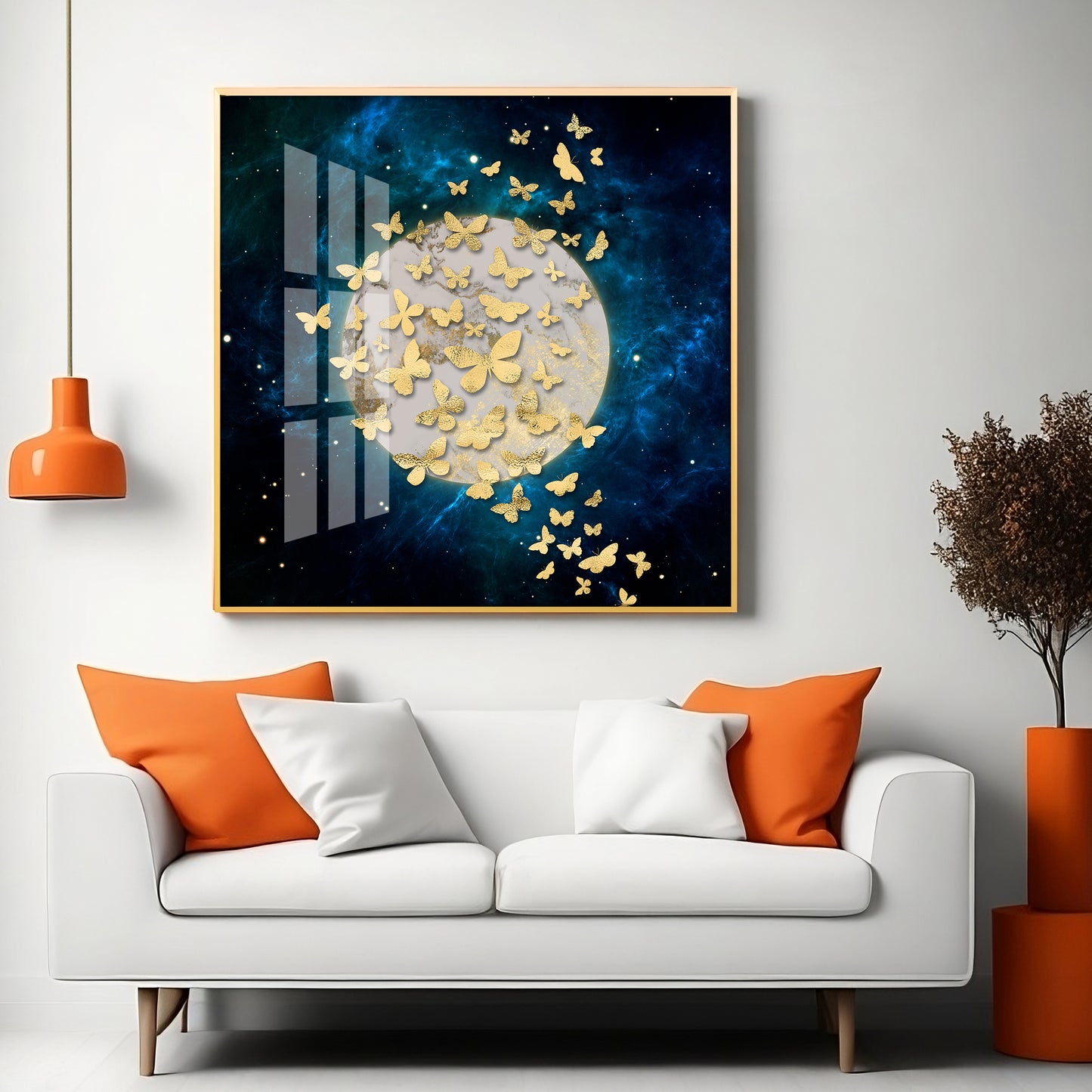 The Golden Array Premium Acrylic Square Wall Art