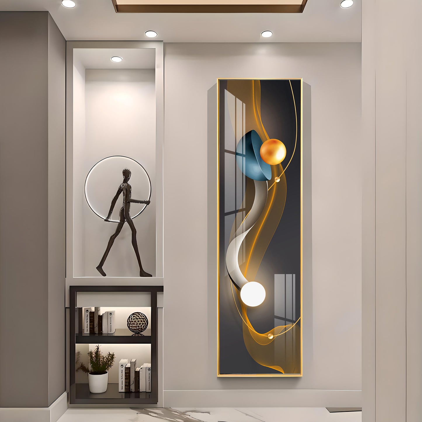 Blue Flame Glow Premium Acrylic Vertical Wall Art