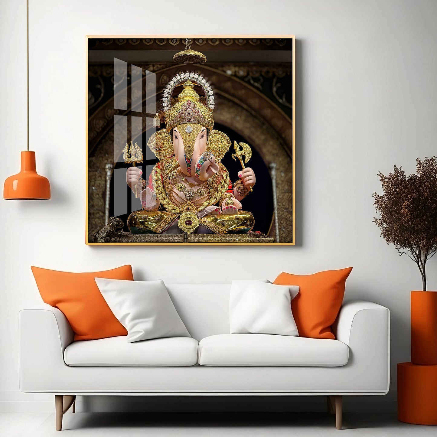 Lord Ganesh Serenity Premium Acrylic Square Wall Art