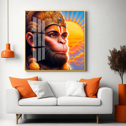 Jai Shri Bajarang Bali Premium Acrylic Square Wall Art