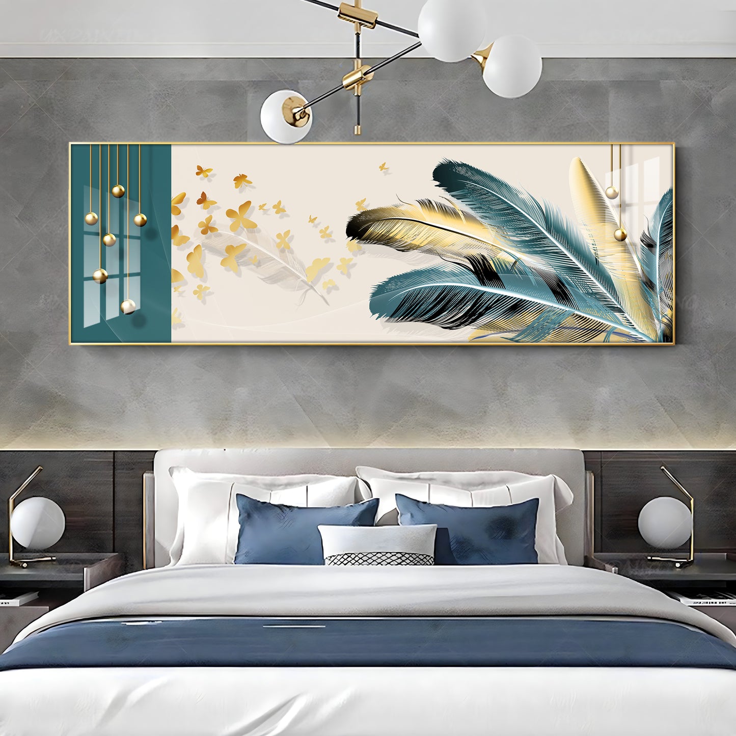 Feather Bouquet Premium Acrylic Horizontal Wall Art