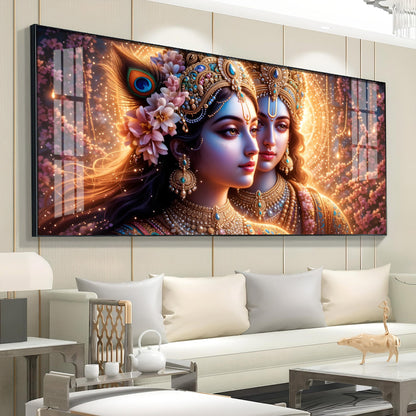 Portrait Of Radha Krishna Connection Premium Acrylic Horizontal Wall Art