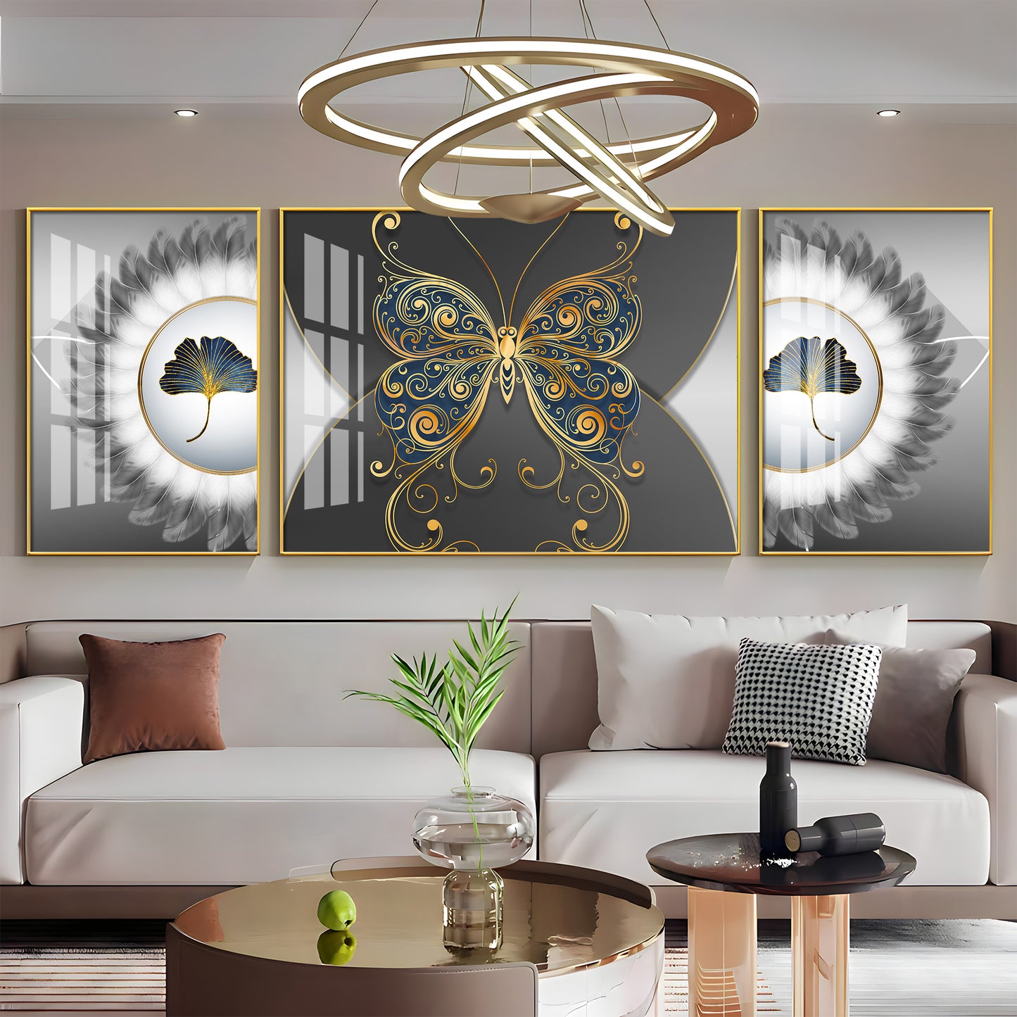 Jeweled Butterfly Premium Acrylic Wall Art (Set of 3)