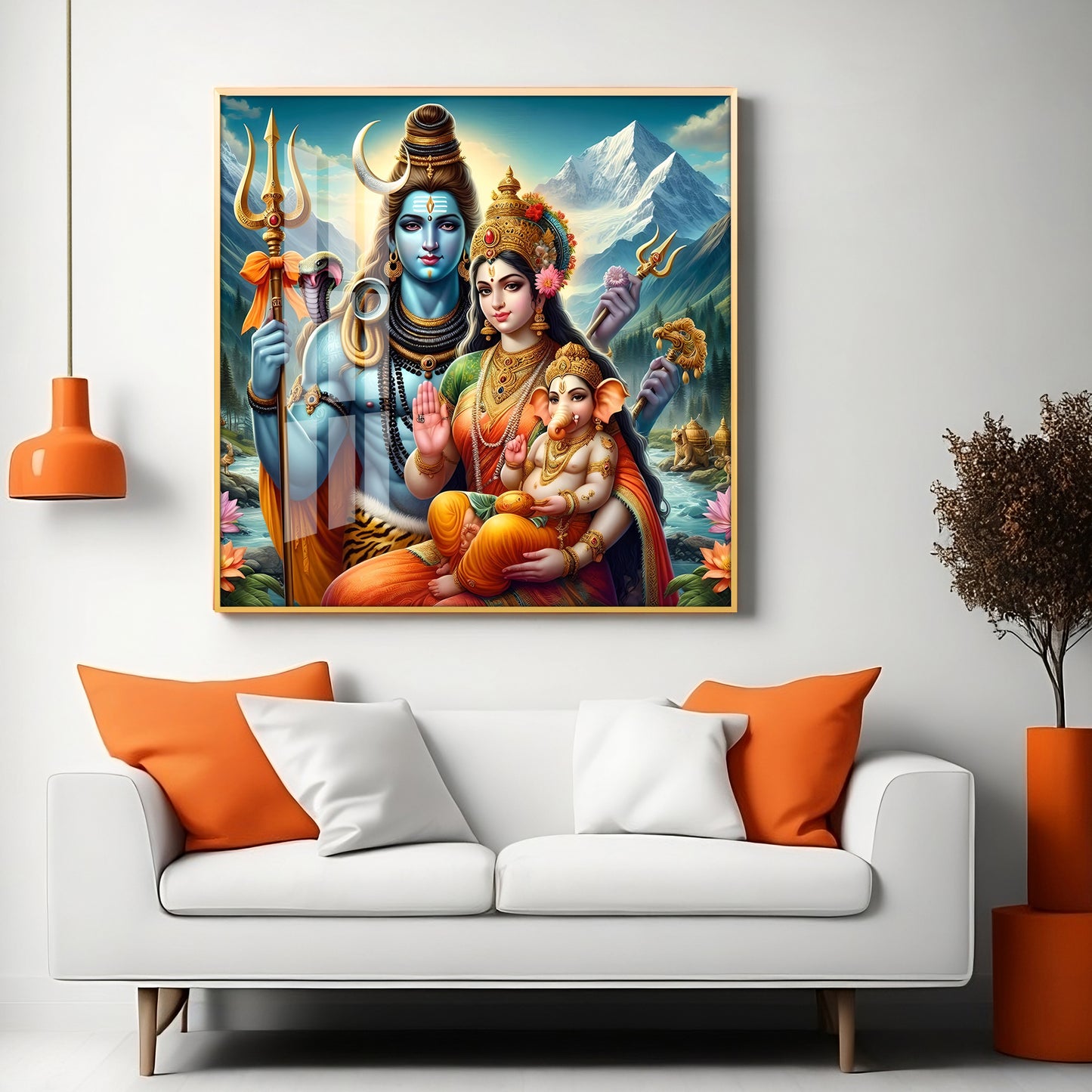 The Essence of Shiva and Shakti Premium Acrylic Square Wall Art