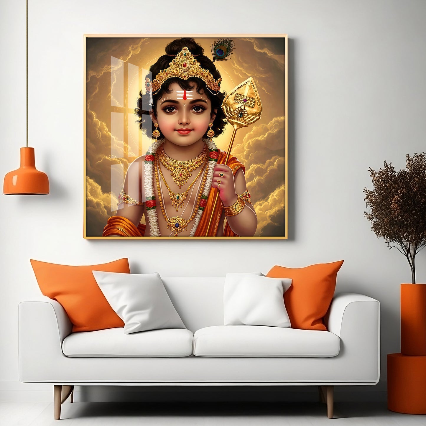 Bhagwan Murugan Blessing Premium Acrylic Square Wall Art
