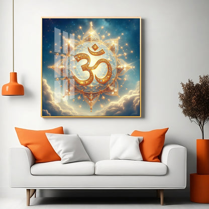 Divine Ohm Symbol Premium Acrylic Square Wall Art