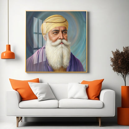 Guru Nanak Sahab Ji Premium Acrylic Square Wall Art