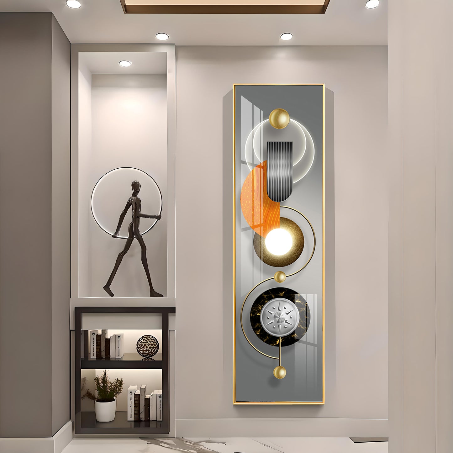 Abstract Geometric Circle Premium Acrylic Vertical Wall Art