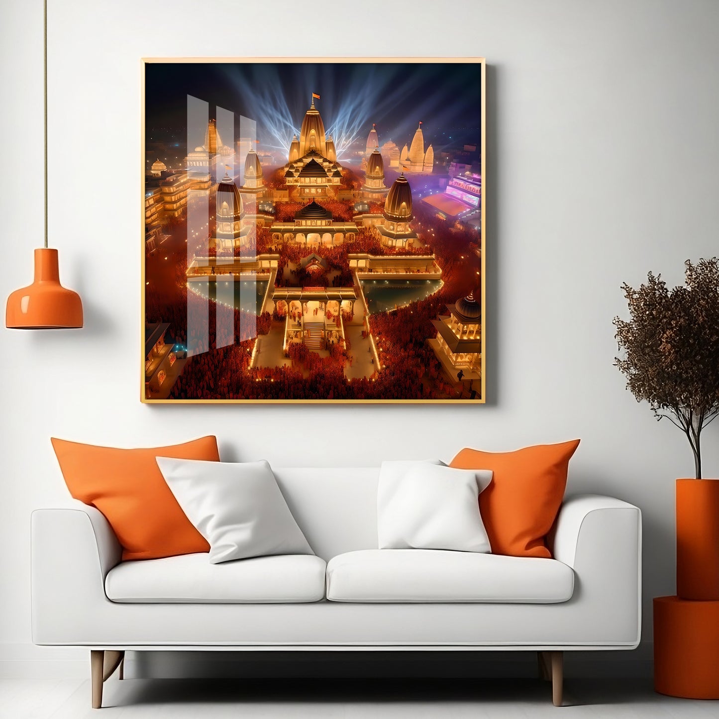 Enlightened Ayodhya Premium Acrylic Square Wall Art