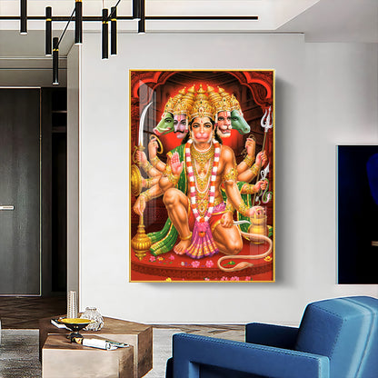 Divine Presence Of Lord Hanuman Premium Vertical Acrylic Wall Art