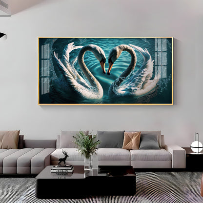 Blended By Love Swan Premium Acrylic Horizontal Wall Art