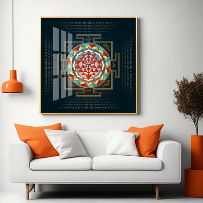 Laxmi Yantra Premium Acrylic Square Wall Art