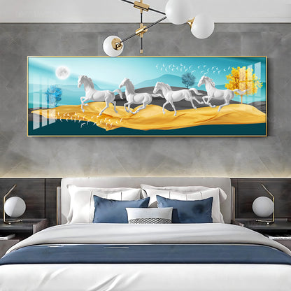 Beautiful Vastu Running Horse Premium Acrylic Horizontal Wall Art