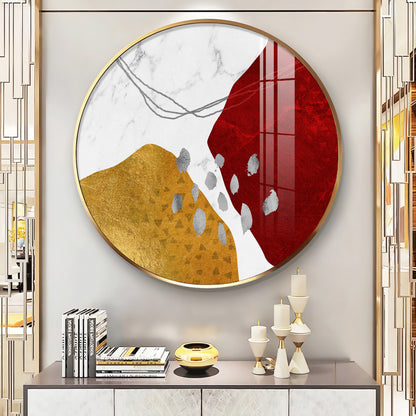 Crimson Elegance Premium Acrylic Round Wall Art