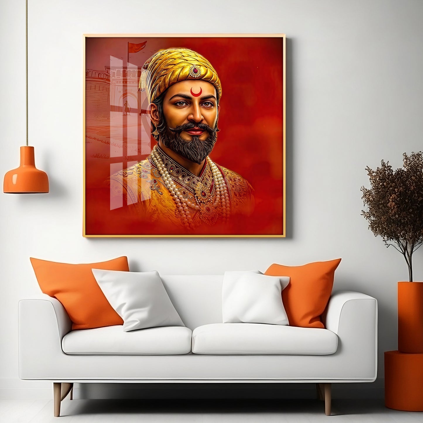 Shivaji Maharaj Ji Premium Acrylic Square Wall Art